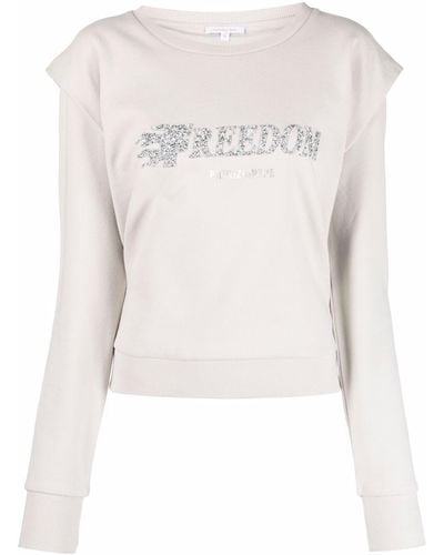 Patrizia Pepe Freedom Cotton Sweatshirt - Gray