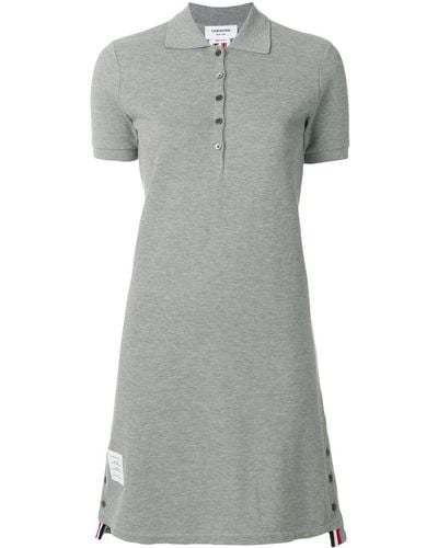 Thom Browne Robe-polo à rayures - Gris