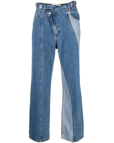 Feng Chen Wang Deconstructed-design Denim Jeans - Blue