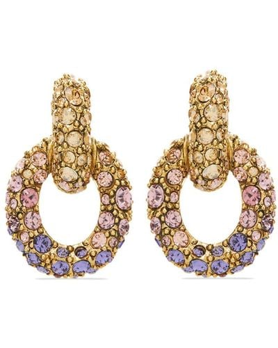 Oscar de la Renta Fortuna Crystal-embellished Earrings - Metallic
