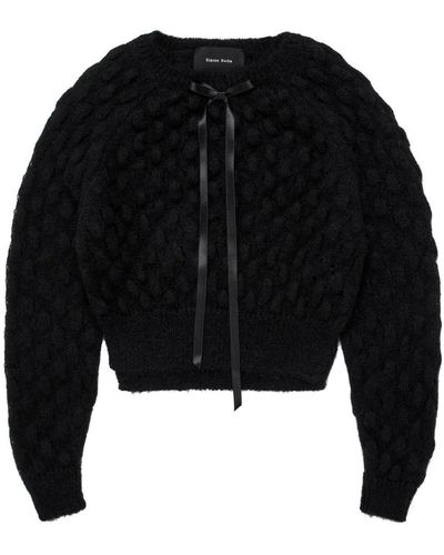 Simone Rocha Bubble-knit Long-sleeved Sweater - Black