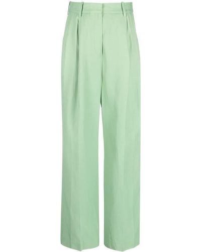 Loulou Studio Straight-leg Tailored Trousers - Green