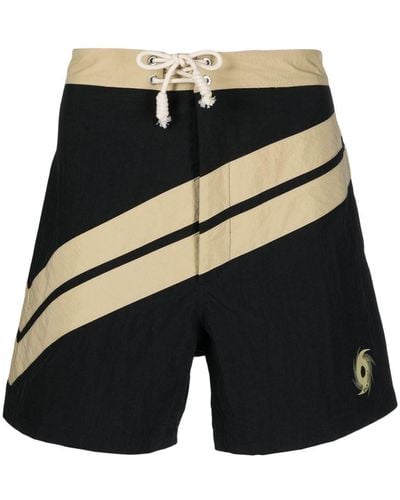 Palm Angels Diagonal-stripe Swim Shorts - Black