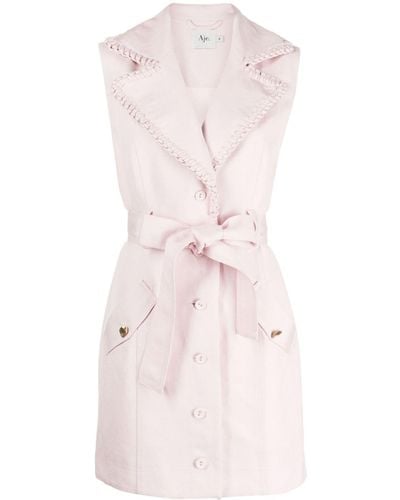 Aje. Notched-lapels Linen Dress - Pink