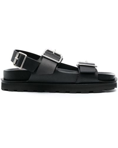 Jil Sander Buckle-fastening Leather Sandals - Black