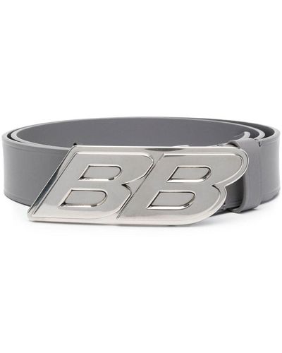 Balenciaga Moto Logo Belt - Gray