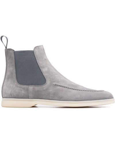 SCAROSSO Elasticated Side-panel Boots - Grey