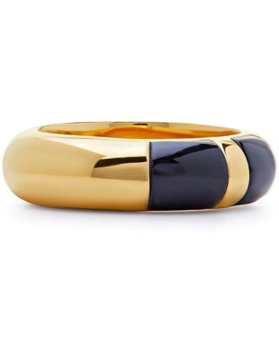 Monica Vinader Kate Young Striped D-shape Band Ring - White