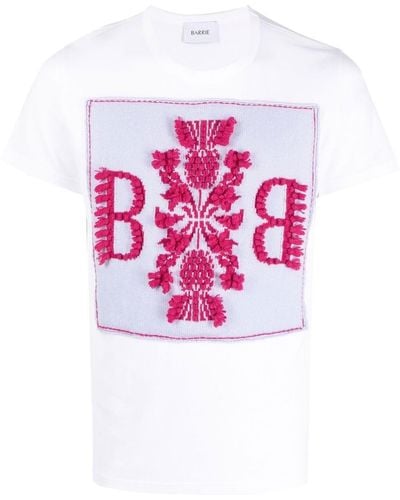 Barrie Logo-patch Cashmere T-shirt - Pink