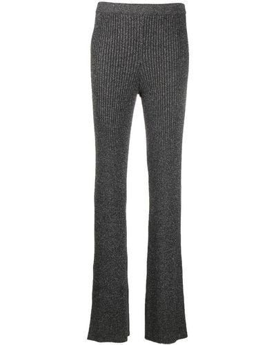 Alberta Ferretti Charcoal Grey Virgin Wool Blend Trousers