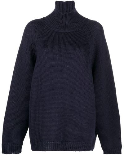 Quira Roll Neck Wool Sweater - Blue