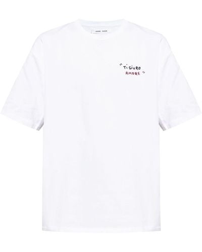 Samsøe & Samsøe T-Shirt mit Logo-Stickerei - Weiß