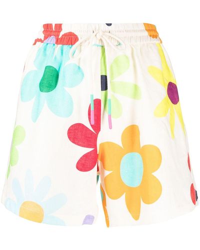 Mira Mikati Floral-print Linen Shorts - Multicolour