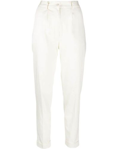 Kiton Pantalones ajustados de talle alto - Blanco