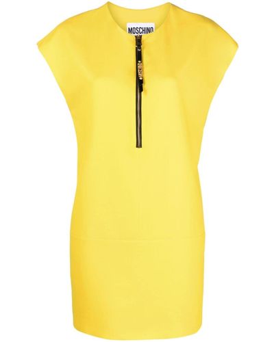 Moschino Dropped-shoulder Sleeveless Dress - Yellow