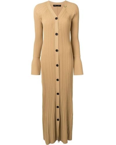 Proenza Schouler Buttoned Rib-knit Dress - Brown