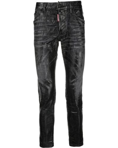 DSquared² Mid-rise Ripped Skinny Jeans - Grey