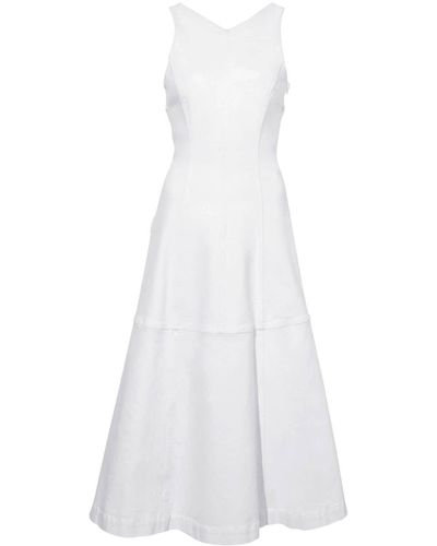 Proenza Schouler Arlet Sleeveless Dress In Stretch Twill - Bianco