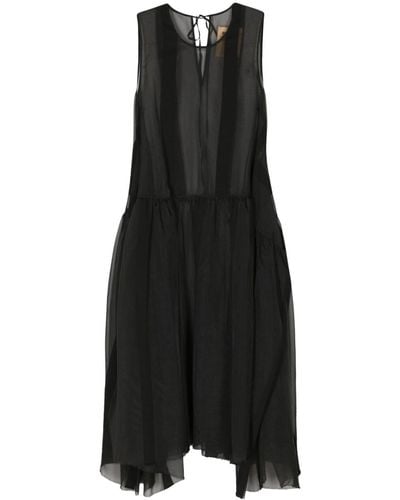 Uma Wang Avery Semi-doorzichtige Maxi-jurk - Zwart
