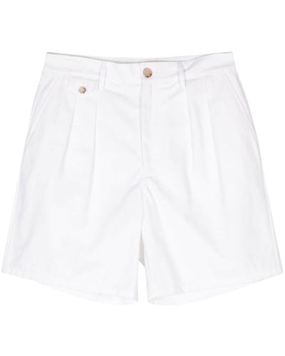 Bally Pleat-detail Cotton Shorts - White