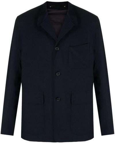 Paul Smith Spread-collar Wool Shirt Jacket - Blue