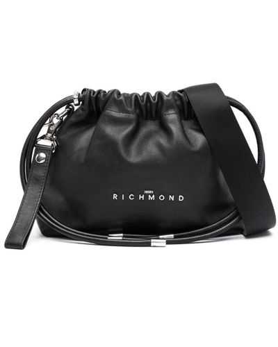 John Richmond Drawstring Shoulder Bag - Black