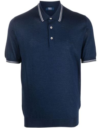 Fedeli Eton Short-sleeve Polo Shirt - Blue