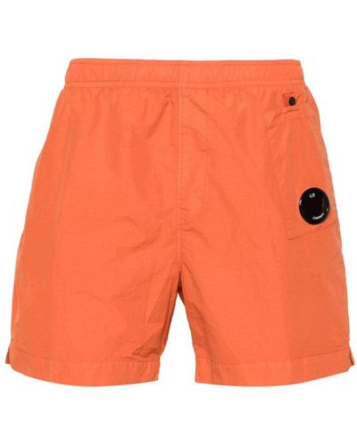 C.P. Company Lens-detail Swim Shorts - Orange