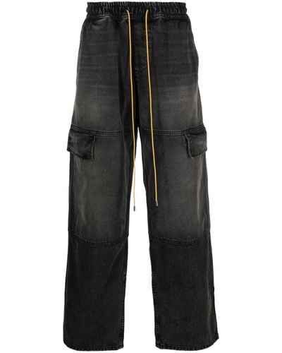 Rhude Plateau Jeans mit Cargo-Taschen - Schwarz