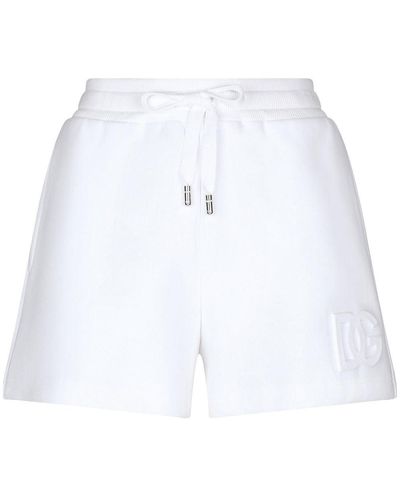 Dolce & Gabbana Pantalones cortos de deporte con logo DG - Blanco