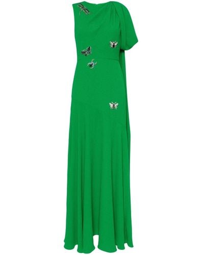 Erdem Vestido de fiesta drapeado adornado - Verde