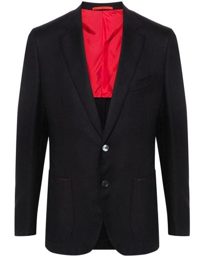 Isaia Blazer Met Enkele Rij Knopen - Zwart