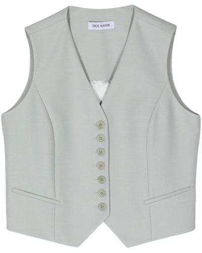 Dice Kayek V-neck Button-up Gilet - Grey