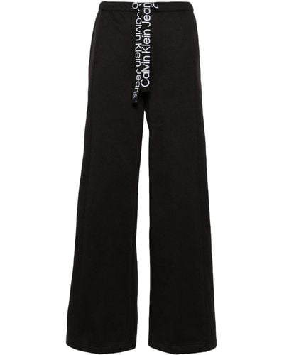 Calvin Klein Tape Drawstring-waist Track Pants - Black