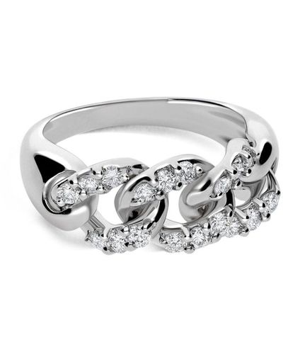 Leo Pizzo 18kt White Gold Groumette Diamond Ring