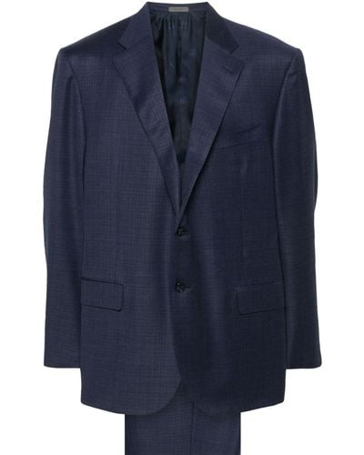 Corneliani Single-breasted Virgin Wool Suit - Blue