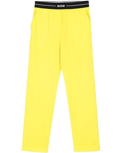 MSGM Pantalones ajustados - Amarillo
