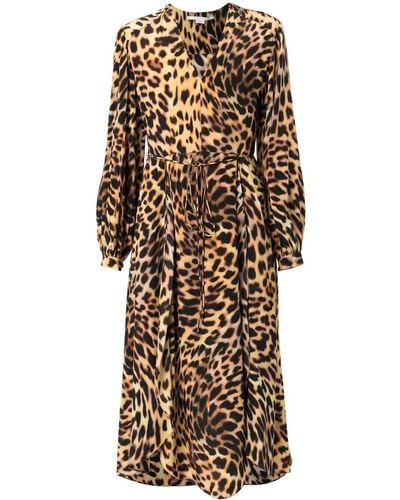 Stella McCartney Midikleid mit Leoparden-Print - Natur