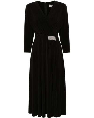 Nissa Beaded-detail Jersey Midi Dress - Black