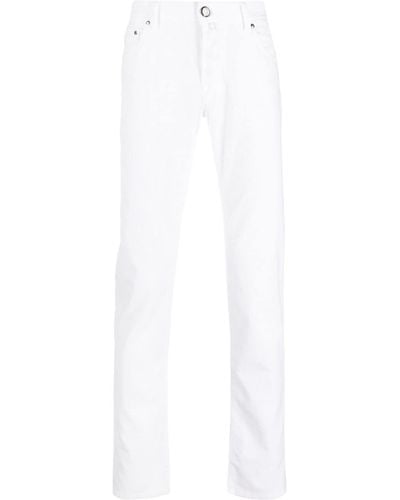 Jacob Cohen Logo-patch Straight-leg Trousers - White