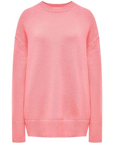 12 STOREEZ Pullover mit rundem Ausschnitt - Pink