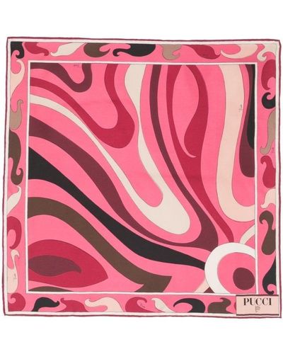 Emilio Pucci Swirl-print Silk Scarf - Pink
