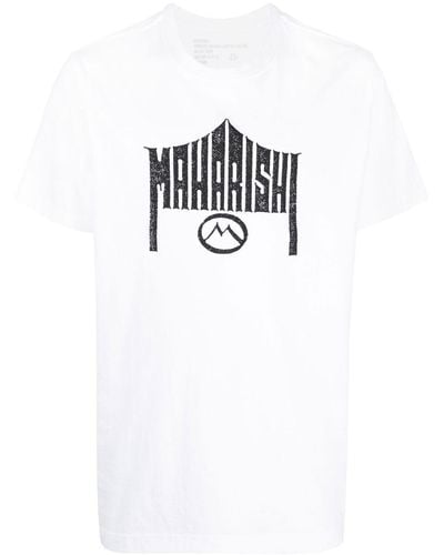 Maharishi T-shirt en coton biologique à logo imprimé - Blanc