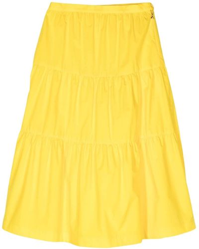 Patrizia Pepe High-waist Tiered Midi Skirt - Yellow