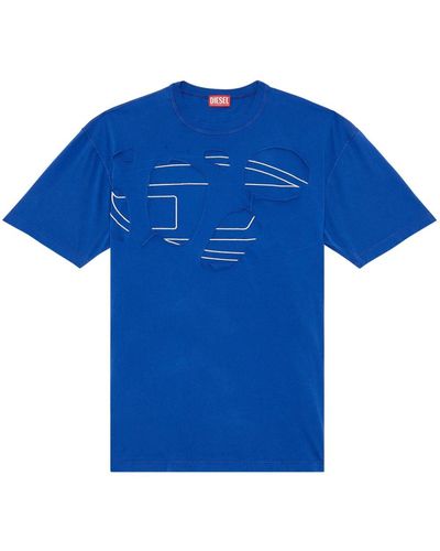 DIESEL T-Strapoval T-Shirt im Layering-Look - Blau