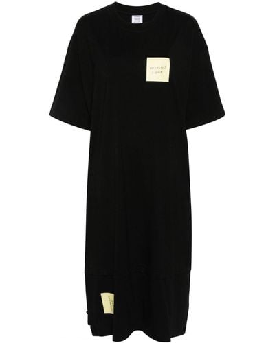Vetements Logo-print Midi T-shirt Dress - Black