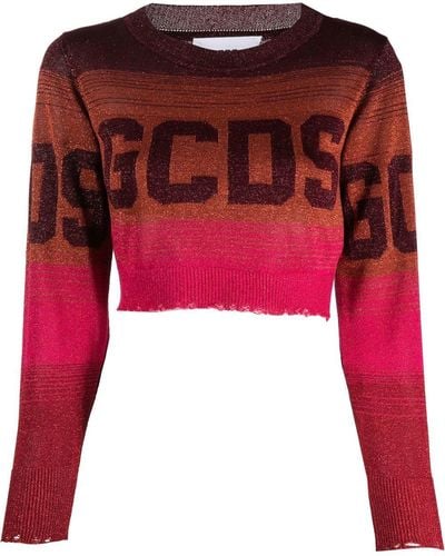 Gcds Logo-print Striped Sweater - Red