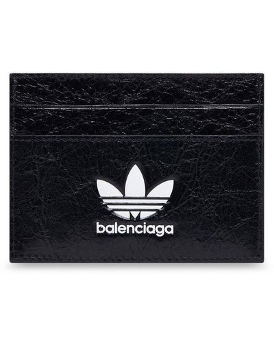 Balenciaga X adidas porte-cartes à logo imprimé - Noir