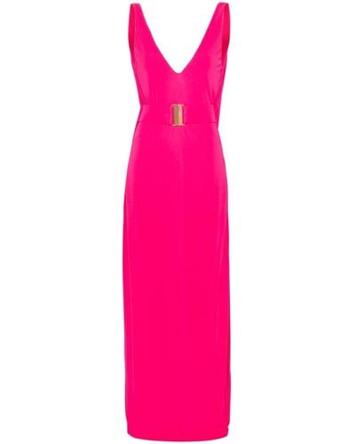 Pinko Cabreo V-neck Maxi Dress - Pink