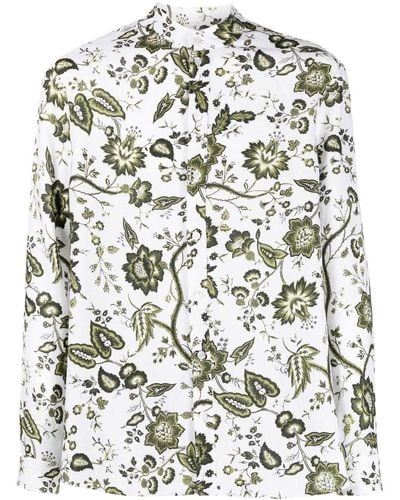 Erdem Floral-print Linen Shirt - White